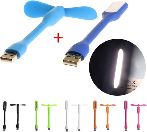 مروحة USB مروحة USB مرنة محمولة صغيرة مروحة USB 5 فولت مع مصابيح إضاءة LED USB لبنك الطاقة والكمبيوتر المحمول والأدوات الصيفية، أسود in Saudi Arabia