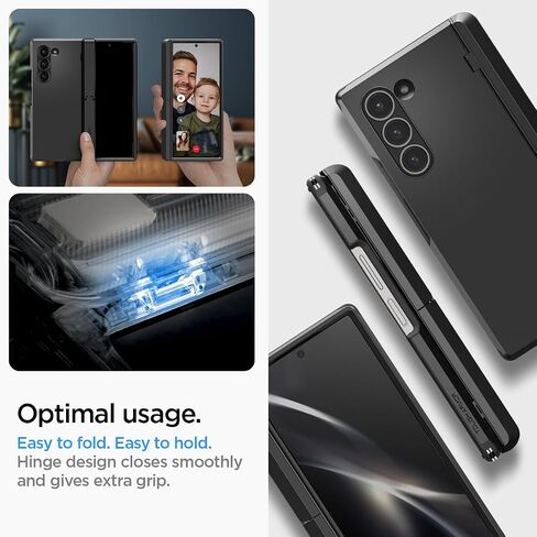 حافظة Spigen Tough Armor Pro P مصممة لهاتف Galaxy Z Fold 6 (2024) [مسند] - أسود in Kuwait