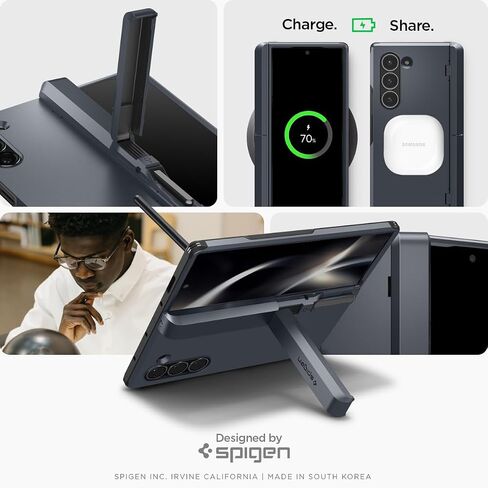 حافظة Spigen Tough Armor Pro P مصممة لهاتف Galaxy Z Fold 6 (2024) [مسند] - أسود in Kuwait