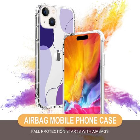 Compatible with iPhone 6 Plus,Blue Wavy Shaped Art Clear Phone Case for Girl Women,Airbag Transparent Slim Soft Bumper Phone Case for iPhone 6 Plus in Saudi Arabia