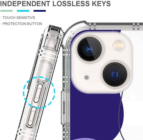 Compatible with iPhone 6 Plus,Blue Wavy Shaped Art Clear Phone Case for Girl Women,Airbag Transparent Slim Soft Bumper Phone Case for iPhone 6 Plus in Saudi Arabia