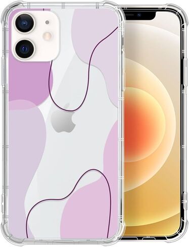 Compatible with iPhone 6 Plus,Blue Wavy Shaped Art Clear Phone Case for Girl Women,Airbag Transparent Slim Soft Bumper Phone Case for iPhone 6 Plus in Saudi Arabia
