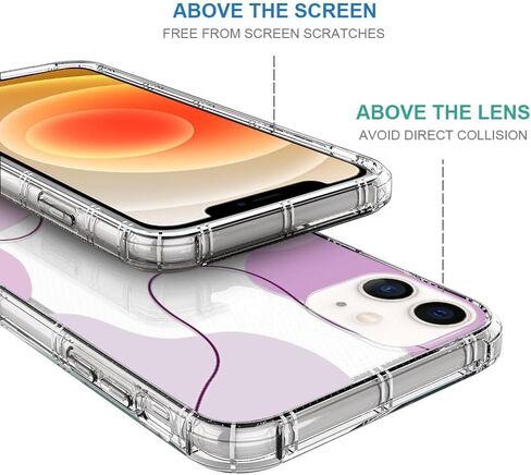 Compatible with iPhone 6 Plus,Blue Wavy Shaped Art Clear Phone Case for Girl Women,Airbag Transparent Slim Soft Bumper Phone Case for iPhone 6 Plus in Saudi Arabia