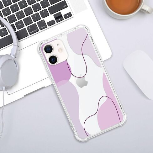 Compatible with iPhone 6 Plus,Blue Wavy Shaped Art Clear Phone Case for Girl Women,Airbag Transparent Slim Soft Bumper Phone Case for iPhone 6 Plus in Saudi Arabia