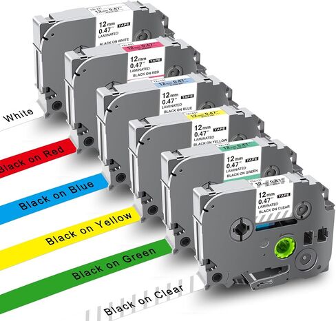 UNOKA 24mm .94 Laminated TZ Tape Replace for Brother TZe-251 TZe-151 TZe-451 TZe-551 TZe-651 TZe-751 1 Inch Color Label Maker Refills for P-Touch PTD610BT PTD600 PTP700 PTP710BT PTP910BT, 6-Pack in Saudi Arabia