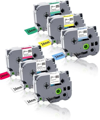 UNOKA 24mm .94 Laminated TZ Tape Replace for Brother TZe-251 TZe-151 TZe-451 TZe-551 TZe-651 TZe-751 1 Inch Color Label Maker Refills for P-Touch PTD610BT PTD600 PTP700 PTP710BT PTP910BT, 6-Pack in Saudi Arabia