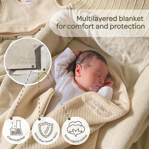 Faraday Baby Sack & Blanket, EMF Wearable Blanket, Wifi Blocker, Pregancy Blanket, Unisex, 6-18 Months, Beige in Saudi Arabia