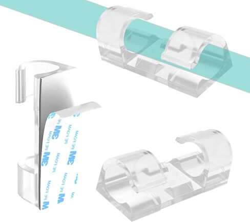 60 قطعة من مشابك الكابلات الشفافة مع لاصق 3M، حاملات الأسلاك تحت المكتب، إدارة الأسلاك للجدار، السيارة، الإيثرنت، الكمبيوتر الشخصي، ضوء عيد الميلاد في الداخل/الخارج in Kuwait