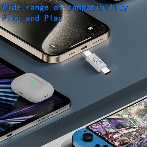 محول USB C أنثى إلى أنثى، موسع وصلة USB من النوع C يدعم 140 وات، 40 جيجابت في الثانية، 8K@60 هرتز لأجهزة الكمبيوتر المحمول والهواتف والمزيد من الأجهزة من النوع C (أبيض)، عبوتان in Kuwait