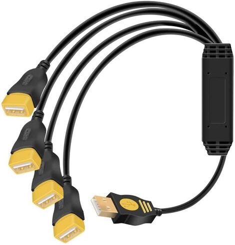 USB 1 to 4 Splitter, USB 2.0 Y Splitter Charger Cable USB 1 Male to 4 Female Power Cord Extension Hub Cable for PC/PS4/MacBook/Laptop/TV/LED Etc,Navy in Saudi Arabia