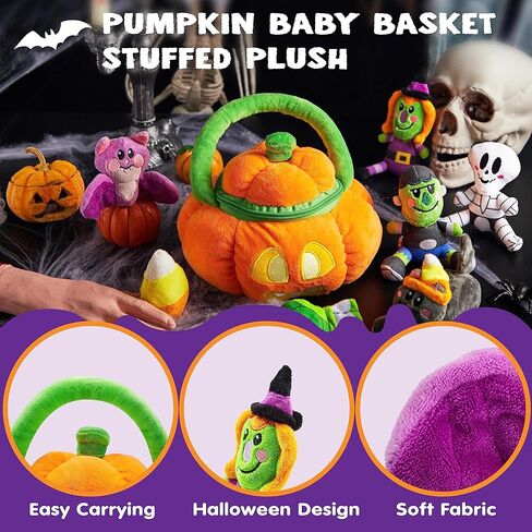 مجموعة ألعاب JOYIN Baby's Pumpkin Halloween Toys مع 8 قطع لعب ممتعة، حشو/حشو أكياس الهدايا الفخمة، ديكور حفلات الهالوين، جوائز وهدايا للرضع الأولاد والبنات in Kuwait