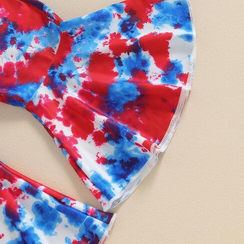 Hnyenmcko 4th of July Baby Girl Outfits Newborn Short Sleeve Romper Bell Bottoms Pants Fourth of July Clothes in Saudi Arabia
