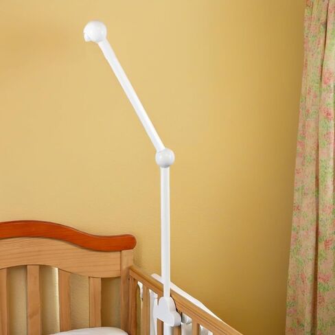 360° Rotating Baby Crib Mobile Arm,27.2 Inches Wooden Baby Mobile Hanger for Crib,Adjustable Mobile Arm for Crib Cot Bed Bassinet Wind Chimes Bed Bell Nursery Cloud Design (White) in Kuwait