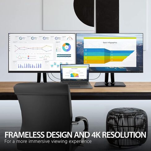ViewSonic VP2756-4K 27 Inch 4K UHD IPS Ergonomic Monitor with Ultra-Thin Bezels, Color Accuracy, Pantone Validated, 60W USB C in Saudi Arabia