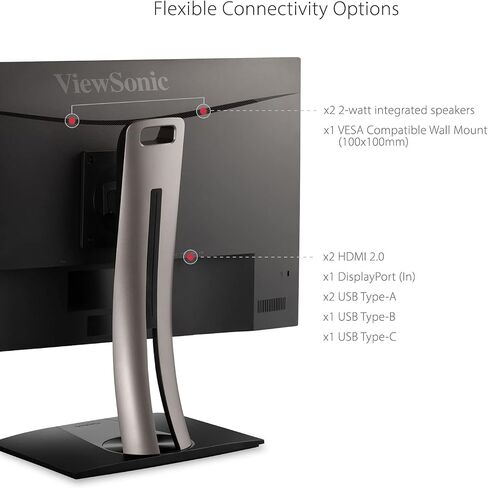 ViewSonic VP2756-4K 27 Inch 4K UHD IPS Ergonomic Monitor with Ultra-Thin Bezels, Color Accuracy, Pantone Validated, 60W USB C in Saudi Arabia