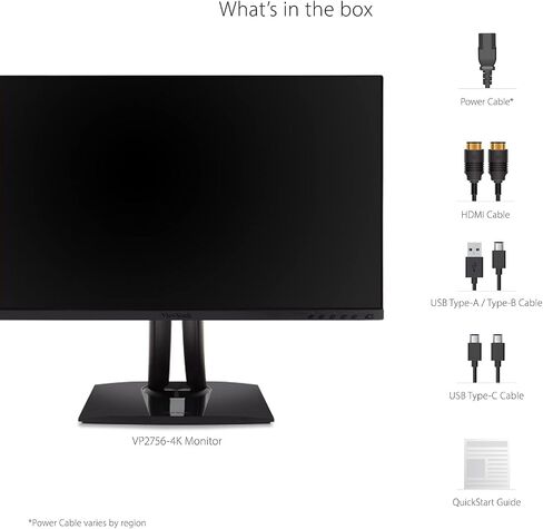 ViewSonic VP2756-4K 27 Inch 4K UHD IPS Ergonomic Monitor with Ultra-Thin Bezels, Color Accuracy, Pantone Validated, 60W USB C in Saudi Arabia