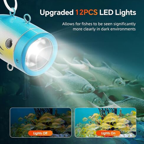 Underwater Fishing Camera, Ice Fishing Camera, Portable Fish Finder Camera HD 1000 TVL 12PCS White LED Waterproof Camera with 7 Inch LCD Monitor, Carrying Case for Lake Boat Ice Fishing in Saudi Arabia