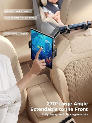 JOYROOM Tablet Holder for Car Headrest, [ Folding Extension Arm] iPad Holder for Car Backseat for Kids, Road Trip Essentials, for 4.7-12.9" Cellphones and iPad Pro, Air, Mini, Galaxy, Fire in Saudi Arabia