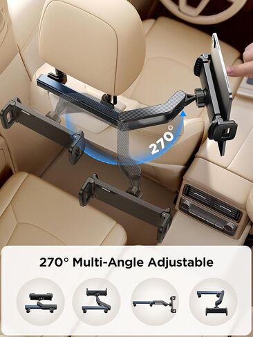 JOYROOM Tablet Holder for Car Headrest, [ Folding Extension Arm] iPad Holder for Car Backseat for Kids, Road Trip Essentials, for 4.7-12.9" Cellphones and iPad Pro, Air, Mini, Galaxy, Fire in Saudi Arabia
