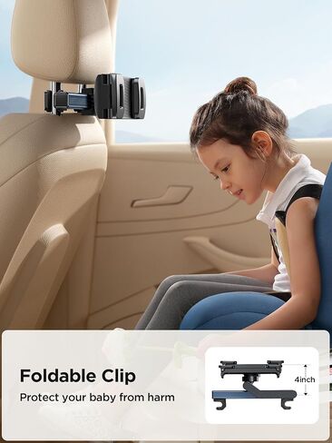JOYROOM Tablet Holder for Car Headrest, [ Folding Extension Arm] iPad Holder for Car Backseat for Kids, Road Trip Essentials, for 4.7-12.9" Cellphones and iPad Pro, Air, Mini, Galaxy, Fire in Saudi Arabia