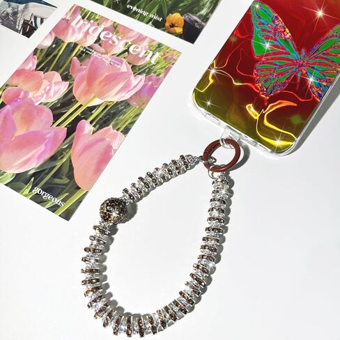 سحر الهاتف الماسي من MGQILING مع علامة تبويب حبل الهاتف، حزام معصم فاخر لامع من اللؤلؤ الماسي اللامع، ملحق للتعليق، حبل هاتف مضاد للفقدان للنساء والفتيات in Kuwait