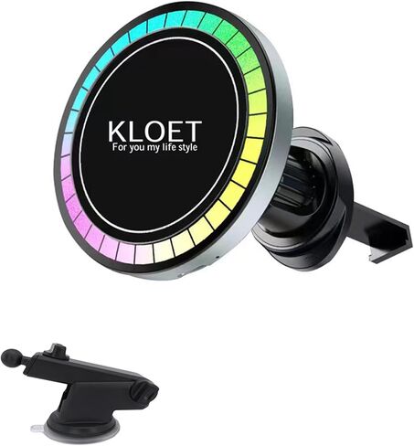 KLOET 15W شحن لاسلكي/مصباح التقاط/NF52 مغناطيسي مناسب للداخل والمركبة، اتجاه موضع قابل للتعديل in Saudi Arabia