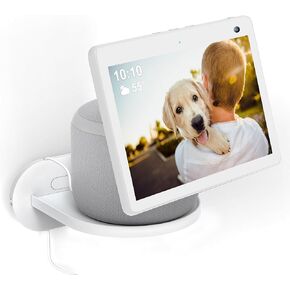 PlusAcc Wall Mount for Show 10 - Cable Management Wall Stand Shelf Compatible with Sonos Era 100 & Show 10 3rd Gen & HomePod, Space Saving Mounting Bracket with Removable Foam (Black)