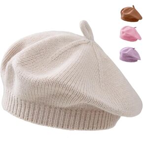 Baby Beret Hat Toddler Girls Fall Winter Warm Beanie Cap Little Girl French Artist Knit Hat for 0-12 Months in Saudi Arabia