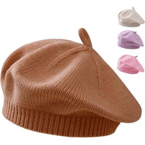 Baby Beret Hat Toddler Girls Fall Winter Warm Beanie Cap Little Girl French Artist Knit Hat for 0-12 Months in Kuwait