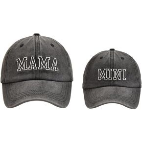 2PCS Parent-Child Hat, Family Hat for Mother Daughter Son Baby, Adjustable Cotton Embroidered Baseball Cap