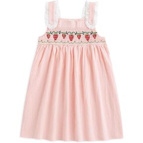 Simplee kids Baby Girl Dress Toddler Casual Dresses Summer Solid Color Floral Girl Clothes in Kuwait