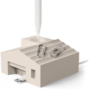 elago Pencil Home Stand Compatible with Apple Pencil Pro Apple Pencil (1st & 2nd generation) and Apple Pencil (USB-C) and Other Pens, Stylus, Lightning Cable Organizer (Stone)