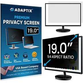 Monitor Privacy Screen 19" – Info Protection for Desktop Computer Security – Anti-Glare, Anti-Scratch, Blocks 96% UV – Matte or Gloss Finish Privacy Filter Protector – 5:4 (APF19.0)