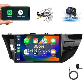 8Core 2+64G- for Toyota Corolla/Levin 2014 2015 2016 2017 Android Car Stereo Wireless Carplay Android Auto, 10.1" HD 1280 * 720P IPS Touchscreen Radio GPS WiFi DSP Audio Bluetooth Backup Camera SWC