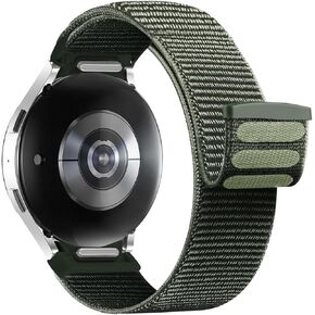 One Click No Gap Band Compatible with Samsung Galaxy Watch 7 6 5 4 Band 40mm 44mm, Galaxy Watch 6 4 Classic Bands 47mm 43mm 42mm 46mm/Watch 5 Pro 45mm Band, 20mm Soft Nylon Sport Strap for Women Men