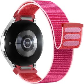 One Click No Gap Band Compatible with Samsung Galaxy Watch 7 6 5 4 Band 40mm 44mm, Galaxy Watch 6 4 Classic Bands 47mm 43mm 42mm 46mm/Watch 5 Pro 45mm Band, 20mm Soft Nylon Sport Strap for Women Men