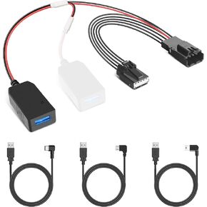 محول طاقة YQMAJIM DashCam، (5P TypeF) متوافق مع Select Ford Mach-E، Bronco Sport، Explorer مع مرآة الرؤية الخلفية ذات التعتيم التلقائي، كابل محول USB مدمج لإخفاء لوحة الرادار، تثبيت نظيف in Kuwait