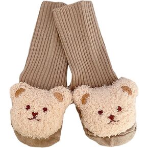 BULINGNA Cute Unisex Baby Socks Cartoon Bear Spring Fall Winter Anti Slip Socks Infant Long Knitting Socks 0-12 Months