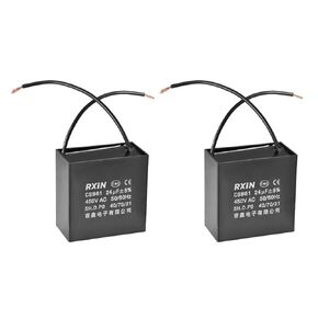 uxcell Ceiling Fan Capacitor CBB61 24uF 450V AC 2 Wires Metalized Polypropylene Film Capacitors 58x31x58mm for Water Pump Motor Generator, Pack of 2