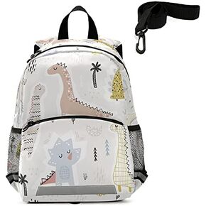 QUGRL Dalmatian Dog Kids Toddler Backpack with Leash Harness Blue Kindergarten Child Schoolbag Preschool Nursery Baby Travel Bag for Boys Girls 3-8 Years