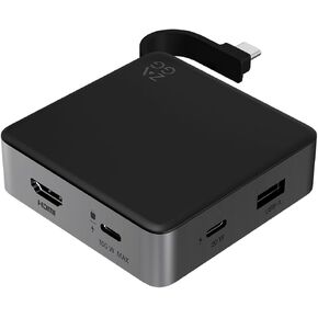 ZAGG 4-Port Hub - Versatile USB-C PD, USB-A, USB-C, HDMI Adapter, High-Speed Charging & 4K Display Support, Compact for Travel, Compatible with Windows, macOS, iPadOS, ChromeOS, Android