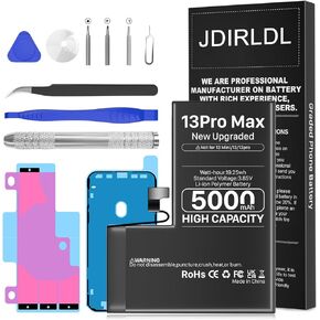 5000mAh Battery for iPhone 13 pro max (New Version 2024) Ultra-high Capacity Replacement 0 Cycle Battery Compatible Models A2644 A2645 A2643 A2484 A2641 and a Complete Professional Repair Tool kit in Kuwait