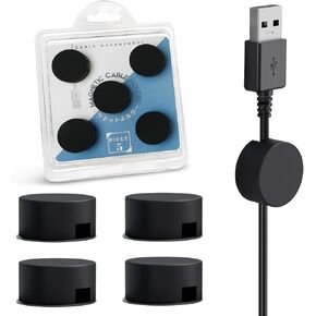 Magnetic Cord Holder Silicone, 5-Pack Magnetic Cable Organizer Electronic Clip Wire Holders for Cords, Cable Management Clips for Nightstand, Office Desk, Kitchen & Car, Black