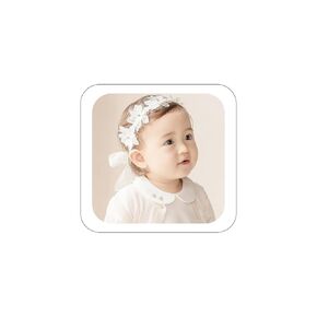 Baby Girls Cute Bows Floral Headband Lace Elastic Wrap Infant Headbands Soft Nylon bows Hairbands Birthday Hair Accessories for Newborn Toddlers Kids (White)