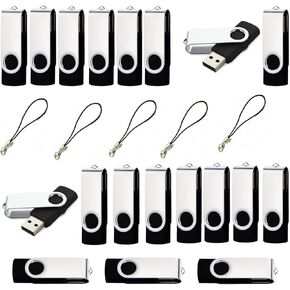 128MB USB Flash Drive 15 Pack Bulk USB Flash Drives 128MB Flash Drive Bulk 128MB Thumb Drive 15 Pack Flash Drive lcwamy USB Pack(Black, No Logo)