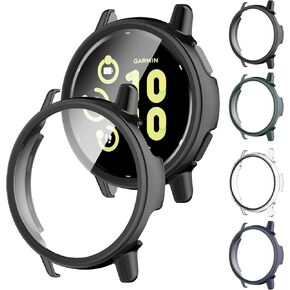 Screen Protector Case for Garmin vívoactive 5 Smartwatch, [4-Pack] Hard PC Bumper & Tempered Glass Film Replacement Accessories for Garmin vivoactive 5