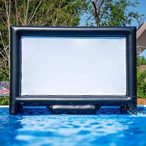 Outdoor Movie Screen 10ft- Upgraded Airtight PVC Inflatable Movie Projector Screen for Outdoor/Indoor Use - No Need to Keep Inflating - Supports Front and Rear Projection