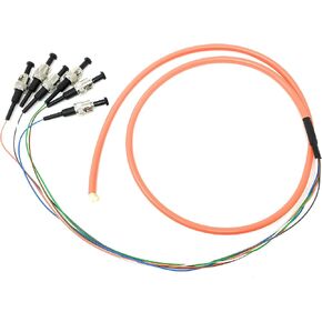 Cables 6 Strand Multimode OM1 62.5/125 ST-UPC Fiber Pigtail, 1 Meter for Splice