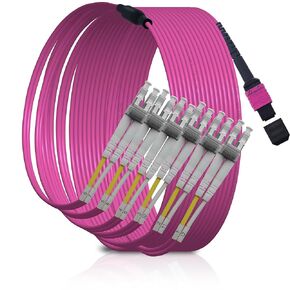7M/23FT MPO to MPO Type B LSZH OM5 12-Core Fiber Cable for QSFP+&QSFP28/EPON&GPON MPO-MPO Multimode MPO/UPC to MPO/UPC Fiber Optic Patch Cord Jumper Compatible with MTP/8-Core-XNUNU541-7