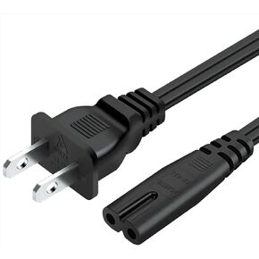 AC Power Cord 2ft Cable for PS4 / PS3 / PS5, Xbox One S/X, Xbox Series S/X 2 Prong Power Cable Compatible with LG TV, Sony TV, TCL, Insignia, Samsung TV Power Cord Replacement